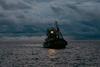 A fishing vessel at sea