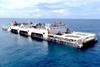 A floating offshore fish farm in the sea off China