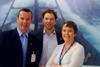 Rupert Howes and Camiel Derichs from the MSC and Rigmor Abel from the NSEC in Brussels where the MSC certification was received for Northeast arctic cod and haddock. Photographer: Gunn Norvik/EFF