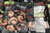 Bags of Argentinian red shrimp