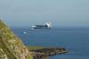 Container ship in the Faroe Islands