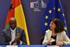 The image shows Charlina Vitcheva, Director-General for Maritime Affairs and Fisheries and Mário Musante da Silva Loureiro, Minister of Fisheries and Maritime Economy of Guinea-Bissau, signing the new implementing protocol for the SFPA