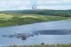 Logistics headache: The chartered Super Puma AS332C helicopter delivered the consignment of 2.7-tonne pens to Loch Garasdale in around four hours.