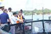 Dr Rajitha Senaratne introduced the first Barramundi juveniles from the nursery into sea cages in the ocean at Trincomalee bay