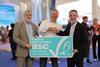 ASC CEO Chris Ninnes with Stolt Sea Farm's president Jordi Trias and sustainability manager Carlos Tavares