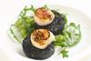 The Big Prawn Company’s squid and apple black pudding with scallops and minted pea purée is a posh convenience food