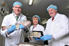 Irish Minister of Agriculture, Food and Marine Simon Coveney; Rose McHugh, Chairman BIM; and Michael Keohane of Keohane's of Bantry pictured at the Minister's official opening of the Keohane's new facility in Kinsale road, Cork city