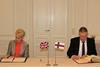 The UK Ambassador to Denmark, Emma Hopkins and the Faroese Fisheries Minister, Jacob Vestergaard