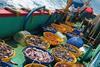 Baskets of fish on board a fishing vessel at sea