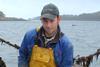 One of the Scottish Shellfish Marketing Group members, Cameron Maclean of Mull, with a rope of cultivated mussels