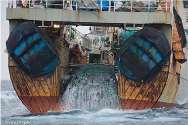 The image shows a fishing trawler supplied by BLOOM