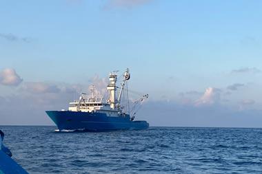A fishing vessel at sea