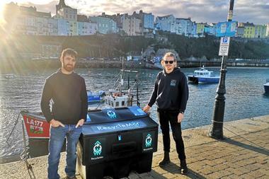 Recycle Mor bin at Tenby Harbour