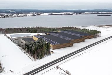 Rendering of a new land-based farm in Sweden