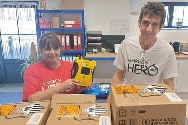 Distributing portable defibrillators during training sessions