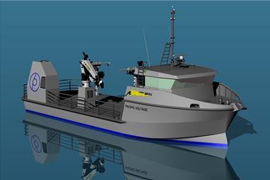 The second new Pacific Mariculture aquaculture support vessel will have a 1mW powerpack. Illustr: Oceantech