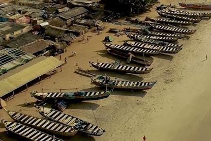 Fishing canoes in Ghana