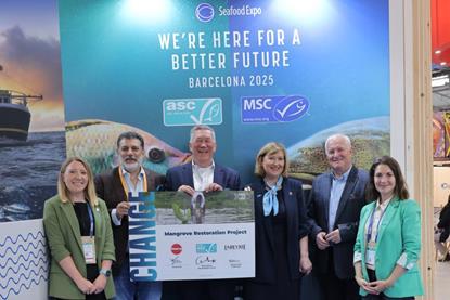 Members of ASC, Omarsa and Labeyrie Fine Foods celebrate their partnership to support Ecuador's mangrove forest