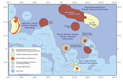 Image shows the Western Pacific Regional Fishery Management Council's jurisdiction