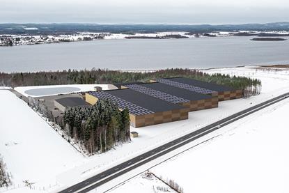 Rendering of a new land-based farm in Sweden