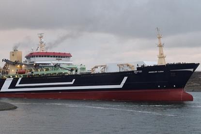 A PP Group fishing trawler leaves port