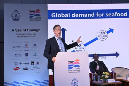 Michael Marriott, MSC programme director speaking at the technical session hosted at the World Food India