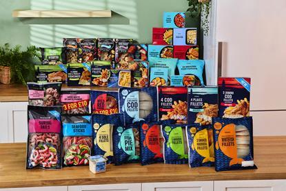 Packages of Iceland own label wild seafood with MSC certification