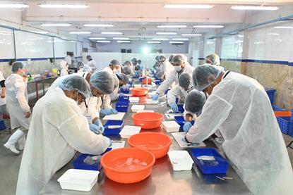 Skilled professionals in seafood processing participating in the preliminary round of the National Skill Olympiad