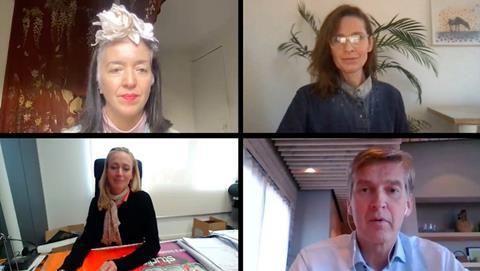 Elisa Palomino, Katrín María Káradóttir and Martina Imfeld with moderator Thór Sigfússon