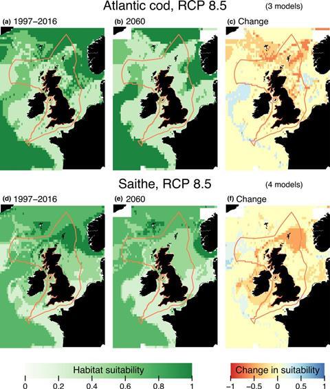 Map of UK sea temperatures
