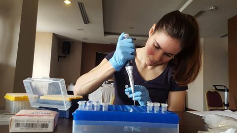 Dr Marine Cusa at the Danish Technical University (DTU) at work in the laboratory