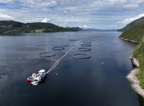 Fish pens at sea