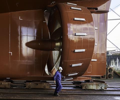 The 5-metre diameter propeller provides a 72-tonne bollard pull