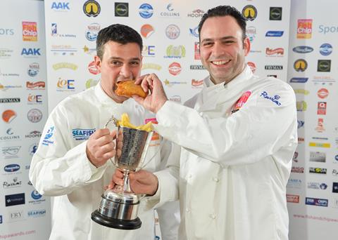Stuart and Adrian Fusco of Quayside in Whitby, north Yorkshire, have been crowned the best UK fish and chip shop