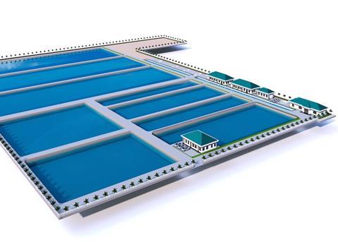 Illustration of the GenoMar Genetics fingerling production facility to be built in the Tay Ninh province, Vietnam Photo: GenoMar Genetics