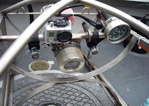 Close up of the towed camer sled