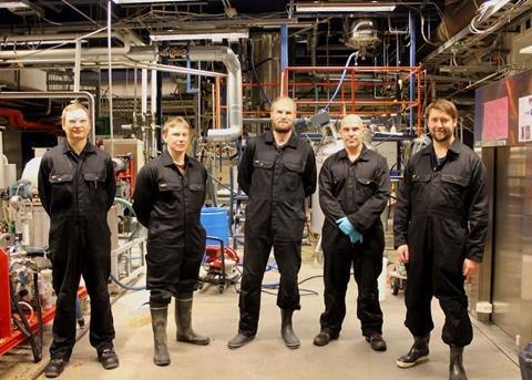 The eniferBio team (l-r) Anssi Rantasalo, Joosu Kuivanen, Simo Ellilä, Heikki Keskitalo and Ville Pihlajaniemi Photo: eniferBio