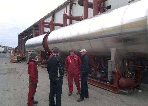 Frost building the pump system on site