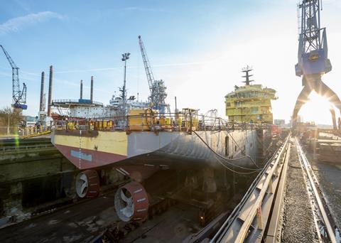 DSAm is converting the 'Eidsvaag Opal' into a fish feed carrier Credit: Damen