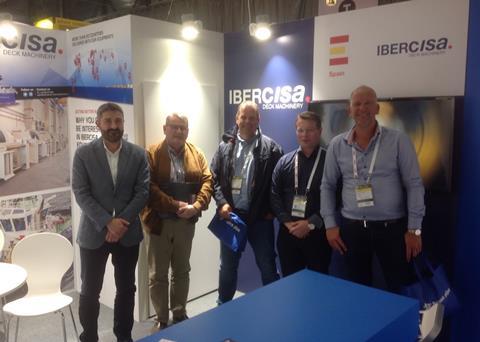 Knut Inge and Henrik Ostervold with staff from Ibercisa and northern European agent KSS at Nor-Shipping, where the contract to supply the new pelagic vessel was signed