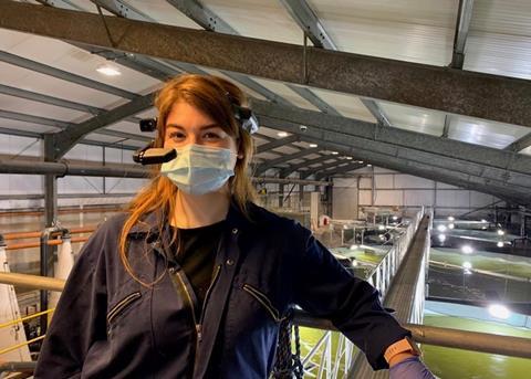 Emily Underhill, senior technician and fish health coordinator at Grieg Seafood Photo: Grieg Seafood