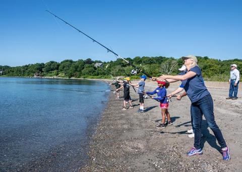 Janet Coit at a Rhode Island Saltwater Anglers Association youth fishing camp Photo: Janet Coit