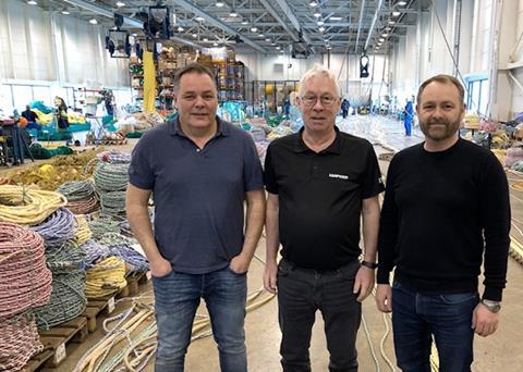Einar Pétur Bjargmundsson (l) with Kristinn Gestsson and Magnús Guðlaugsson Photo: Hampiðjan Ísland