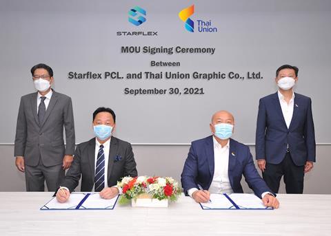 Thai Union Graphic and Starflex sign the memorandum of understanding Photo: Thai Union