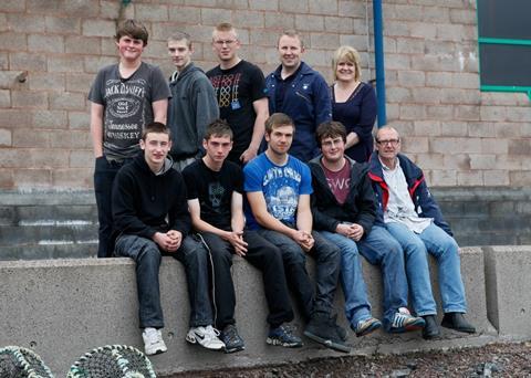 Back row left to right: Billy Williamson (Whalsay), Ryan Galbraith (Lerwick), Arran Hunter (Bressay), Mark Fullerton (Instructor), Caroline Hepburn (Liaison Officer). Front row left to right: Ryan McGuinness (Dounby, Orkney), Kyle Stirling-Laude...