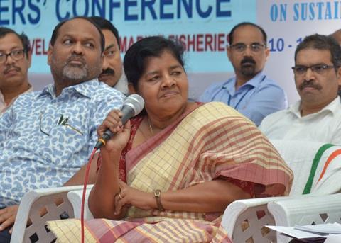 Kerala Fisheries Minister J Mercykutty Amma Photo: CMFRI