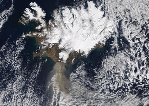 The Eyjafjallajökull ash cloud that has grounded fish exports. Credit: NASA