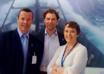 Rupert Howes and Camiel Derichs from the MSC and Rigmor Abel from the NSEC in Brussels where the MSC certification was received for Northeast arctic cod and haddock. Photographer: Gunn Norvik/EFF