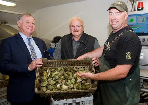 (L-R) Robert Goguen, Parliamentary Secretary to the Minister of Justice and Member of Parliament for Moncton – Riverview – Dieppe; PEI Minister of Fisheries, Aquaculture and Rural Development, Ron MacKinley; and General Manager of Raspberry Poin...