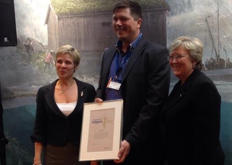 The award was presented to Nogir AS CEO Einstein Aleksandersen by Minister of Fisheries Elisabeth Aspaker and Fisheries Director Liv Holmefjord